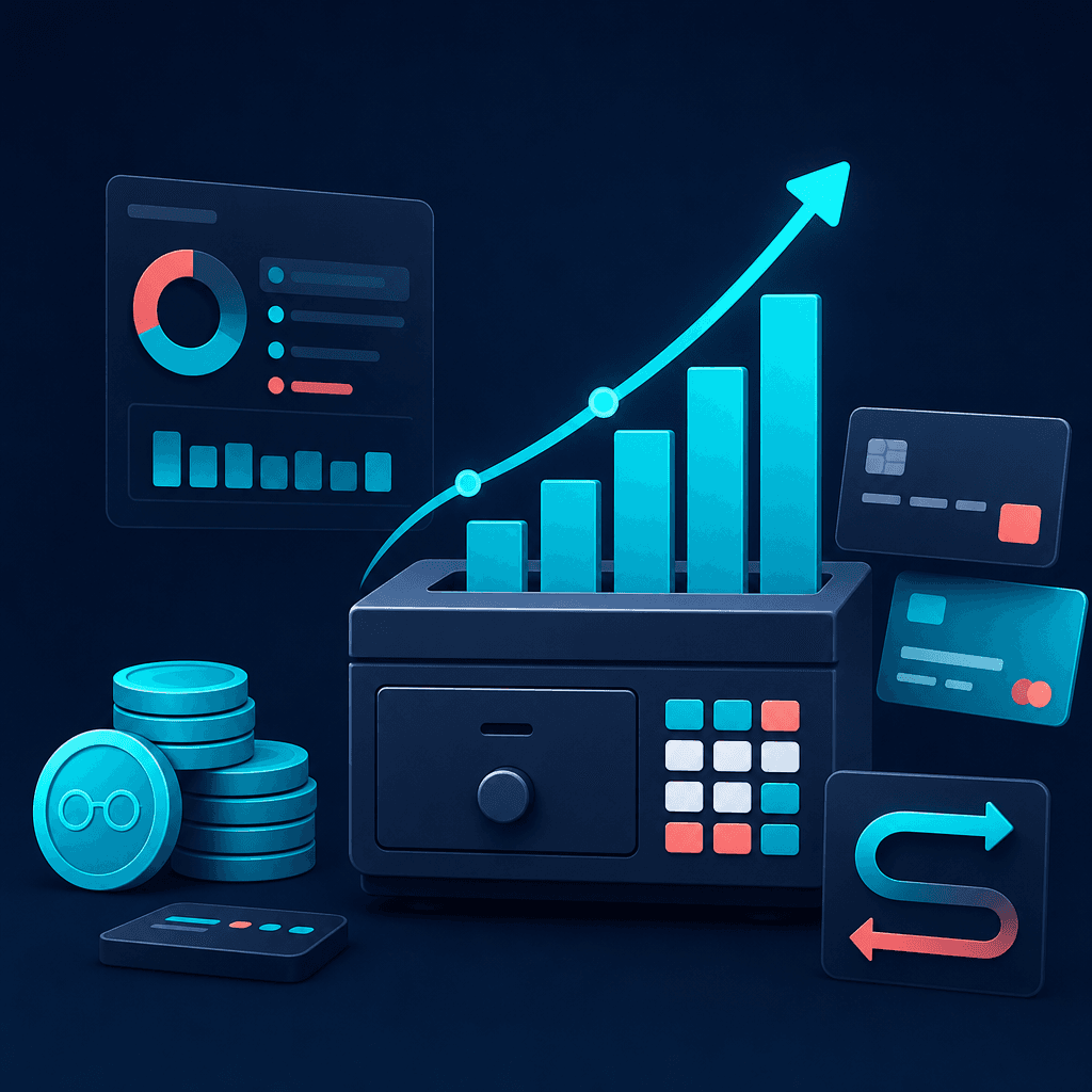 Painel financeiro do Vivio com indicadores, DRE e acompanhamento de resultados